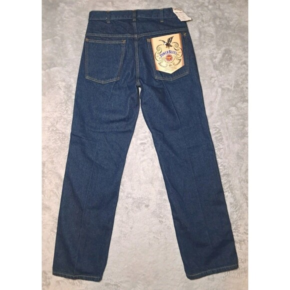 NWT VINTAGE MEN’S 30x30 Power Blues Regular Fit DARK BLUE DENIM JEANS NOS - Picture 10 of 11